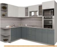 Кухня Интерлиния Мила Gloss 1.68x2.8 левая (белый-асфальт) картинка