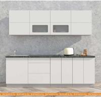 Кухня Интерлиния Мила Матте 2.4 А (белый/белый/кастилло темный) картинка