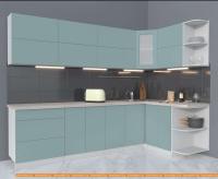 Кухня Интерлиния Мила Матте 1.5x2.8 А правая (океан/океан/травертин серый) картинка