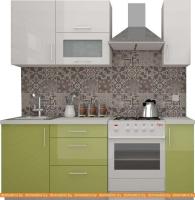 Кухня ВерсоМебель ВерсоЛайн 8-1.4 (белый 001/лайм 003) картинка
