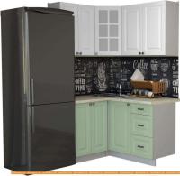 Кухня Интерлиния Мила Деко 1.2x1.4 (мята/белый/опал светлый) картинка