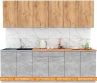 Кухня Интерлиния Мила Лайт 2.4 (дуб золотой-бетон-дуб бунратти) картинка