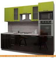 Кухня Интерлиния Мила Gloss 2.5 (яблоня-черный) картинка