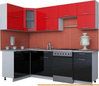 Кухня Интерлиния Мила Gloss 60-12x25 (красный/черный глянец) картинка