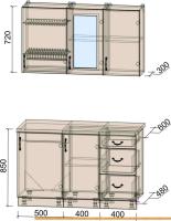 Кухня Интерлиния Мила Крафт 1.3Б (дуб королевский) картинка