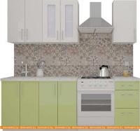 Кухня ВерсоМебель ВерсоЛайн 3-1.6 (белый 001/нежно-зеленый 032) картинка