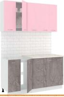 Кухня Кортекс-мебель Корнелия Лира 1.5м (розовый/оникс/королевский опал) картинка
