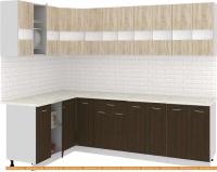 Кухня Кортекс-мебель Корнелия Экстра 1.5x2.6м (дуб сонома/венге/королевский опал) картинка