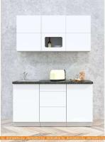 Кухня Интерлиния Мила Матте 1.5 А (белый/белый/кастилло темный) картинка