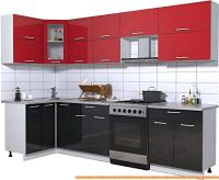 Кухня Интерлиния Мила Gloss 60-12x29 (красный/черный глянец) картинка