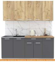 Кухня Интерлиния Мила Лайт 1.8 (дуб золотой-антрацит-дуб бунратти) картинка