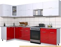 Кухня Интерлиния Мила Gloss 60-12x31 (белый/красный глянец) картинка