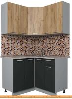 Кухня Интерлиния Мила Лайт 1.2x1.2 (дуб золотой-антрацит-дуб бунратти) картинка
