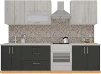 Кухня ВерсоМебель ВерсоЛайн 2-2.2 (дуб крафт белый/антрацит) картинка
