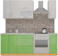 Кухня ВерсоМебель ВерсоЛайн 8-1.5 (белый 001/яблоко 005) картинка