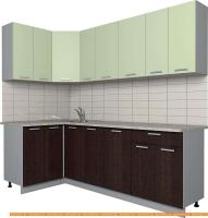 Кухня Интерлиния Мила Лайт 1.2x2.3 (салатовый/дуб венге) картинка