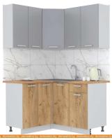 Кухня Интерлиния Мила Лайт 1.2x1.4 (серебристый-дуб золотой-дуб бунратти) картинка