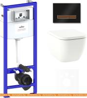 Унитаз Lavinia Boho Relfix One 6 в 1 75110042 (черный/темное дерево стекло) картинка