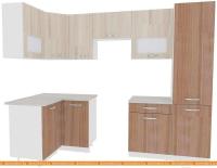 Кухня ВерсоМебель Эко-5 1.2x2.6 левая (ясень шимо светлый/ясень шимо темный) картинка