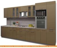 Кухня Интерлиния Мила Gloss 3.6 (капучино-капучино) картинка