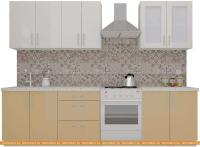 Кухня ВерсоМебель ВерсоЛайн 3-2.2 (белый 001/капучино 103) картинка