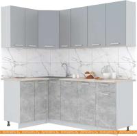 Кухня Интерлиния Мила Лайт 1.2x2.1 (серебристый-бетон-бискайская сосна) картинка