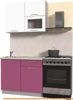 Кухня Интерлиния Мила Пластик 1.8 В (гортензия глянец/белый глянец/опал светл.) картинка