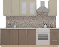 Кухня ВерсоМебель ВерсоЛайн 1-1.9 (бежевый/латте) картинка