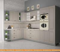 Кухня Интерлиния Мила Деко 1.88x3.2 левая (луна-луна-травертин серый) картинка