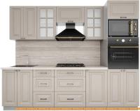 Кухня Интерлиния Мила Деко 2.6 (луна-луна-травертин серый) картинка