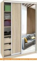 Шкаф-купе Кортекс-мебель Сенатор ШК10-45 Классика ДСП с зеркалом (дуб сонома) картинка