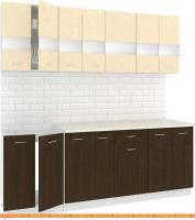 Кухня Кортекс-мебель Корнелия Экстра 2.1м (венге светлый/венге/мадрид) картинка