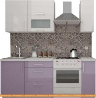 Кухня ВерсоМебель ВерсоЛайн 4-1.4 (белый 001/вереск 010) картинка