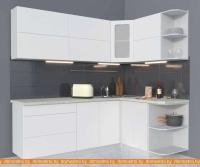 Кухня Интерлиния Мила Матте 1.5x2.2 А правая (белый-белый-опал светлый) картинка