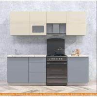 Кухня Интерлиния Мила Матте 2.3 Б (слоновая кость/океан/опал светлый) картинка