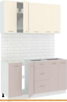 Кухня Кортекс-мебель Корнелия Лира 1.5 без столешницы (крем/капучино) картинка