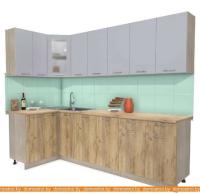 Кухня Интерлиния Мила 12x26 (серебристый-дуб золотой-дуб бунратти) картинка