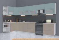 Кухня Интерлиния Мила Матте 1.5x3.8 Б левая (океан/луна/травертин серый) картинка