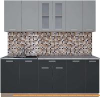 Кухня Интерлиния Мила 21 (антрацит/серебро) картинка