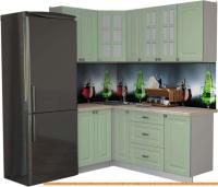 Кухня Интерлиния Мила Деко 1.2x1.9 (мята/травертин серый) картинка