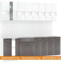 Кухня Кортекс-мебель Корнелия Экстра 2.4 без столешницы (белый/береза) картинка