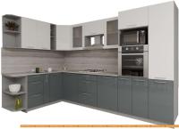 Кухня Интерлиния Мила Gloss 1.88x3.2 левая (белый-асфальт) картинка