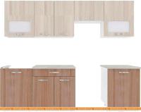 Кухня ВерсоМебель Эко-5 2.5 (ясень шимо светлый/ясень шимо темный) картинка