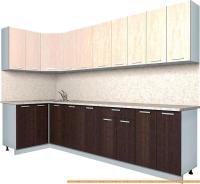 Кухня Интерлиния Мила Лайт 1.2x3.0 (дуб молочный/дуб венге) картинка