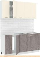 Кухня Кортекс-мебель Корнелия Лира 1.6 без столешницы (крем/оникс) картинка