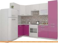 Кухня ВерсоМебель ЭкоЛайт-6 1.2x2.7 правая (белый/лиловый) картинка
