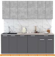 Кухня Интерлиния Мила Лайт 2.0-60 (бетон-антрацит-травертин) картинка