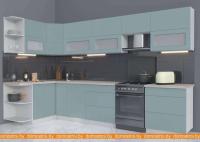 Кухня Интерлиния Мила Матте 1.5x3.4 Б правая (океан-океан-травертин серый) картинка