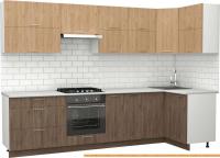 Кухня S-Company Клео крафт 1.2x3.0 правая (гикори темный/гикори натуральный) картинка