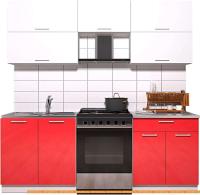 Кухня Интерлиния Мила Gloss 60-21 (белый/красный глянец) картинка